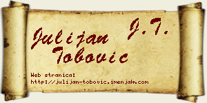 Julijan Tobović vizit kartica